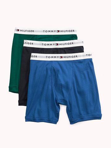 Férfi Tommy Hilfiger Classic cotton boxer brief 3pk Boxer Briefs Kék | HU 1357TCE